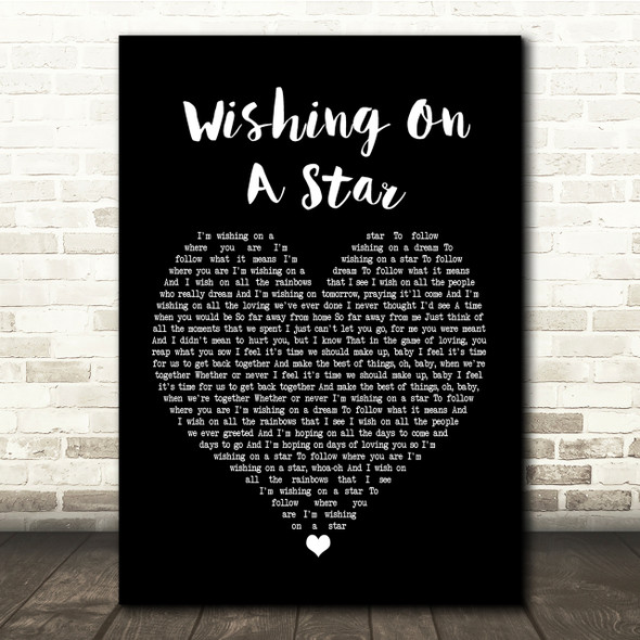 Rose Royce Wishing On A Star Black Heart Song Lyric Quote Print