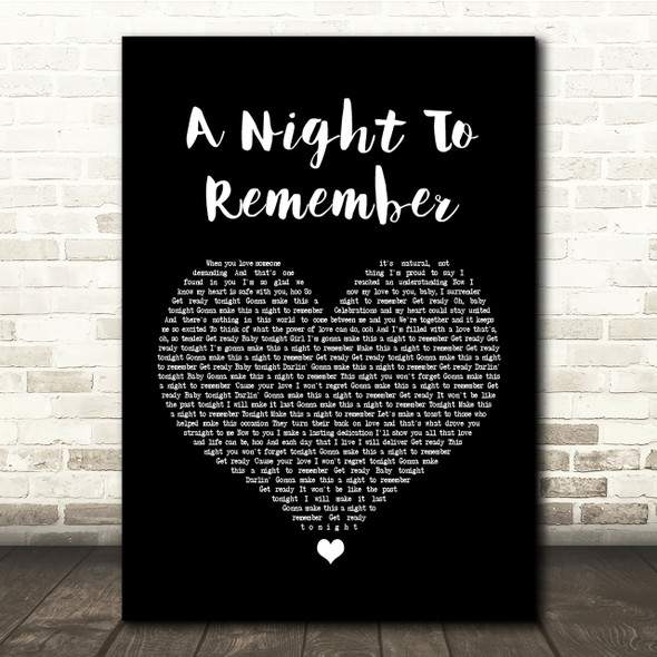 Shalamar A Night To Remember Black Heart Song Lyric Quote Print