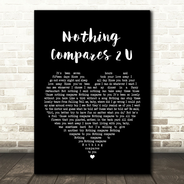 Sinead O'Connor Nothing Compares 2 U Black Heart Song Lyric Quote Print