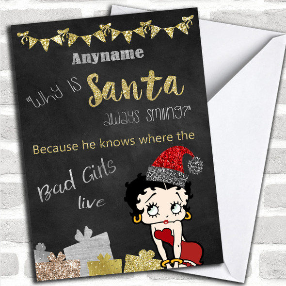 Funny Bad Girls Personalized Christmas Card