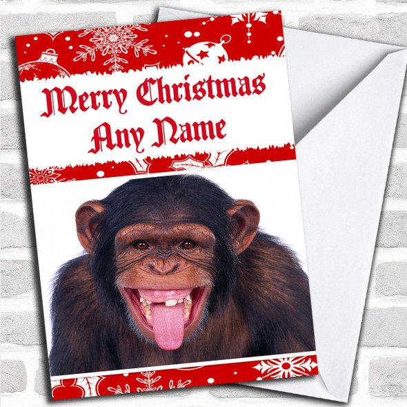 Toothless Monkey Funny Personalized Christmas Card