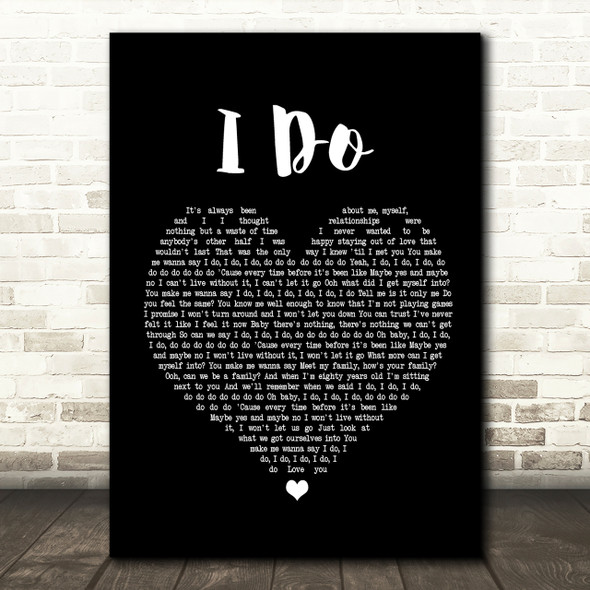 Colbie Caillat I Do Black Heart Song Lyric Quote Print