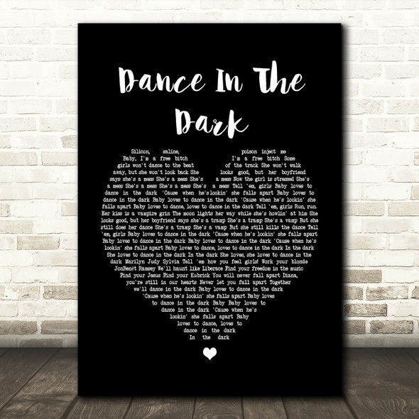 Lady Gaga Dance In The Dark Black Heart Song Lyric Quote Print