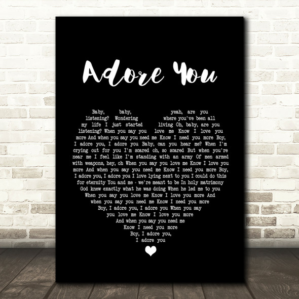Miley Cyrus Adore You Black Heart Song Lyric Quote Print