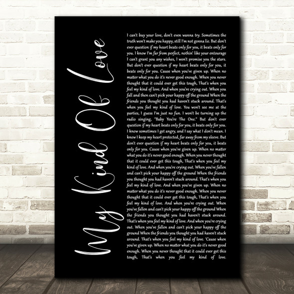 Emeli Sandé My Kind Of Love Black Script Song Lyric Quote Print