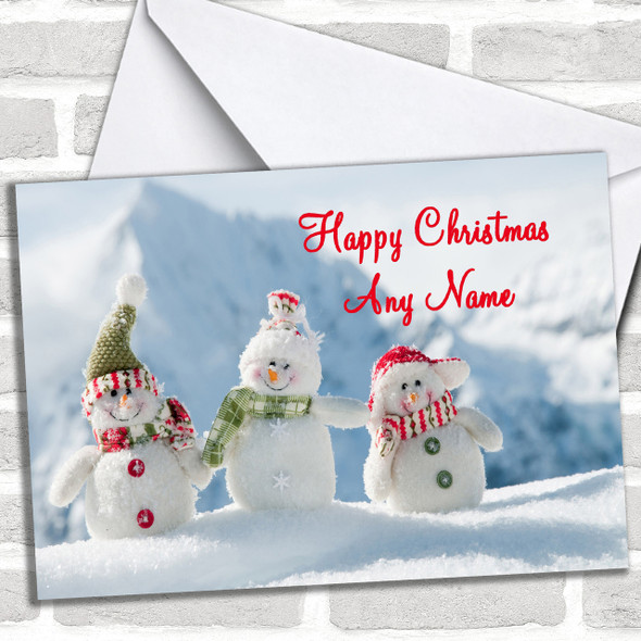 Winter Snowmen Christmas Card Personalized