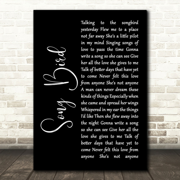 Oasis Song Bird Black Script Song Lyric Quote Print