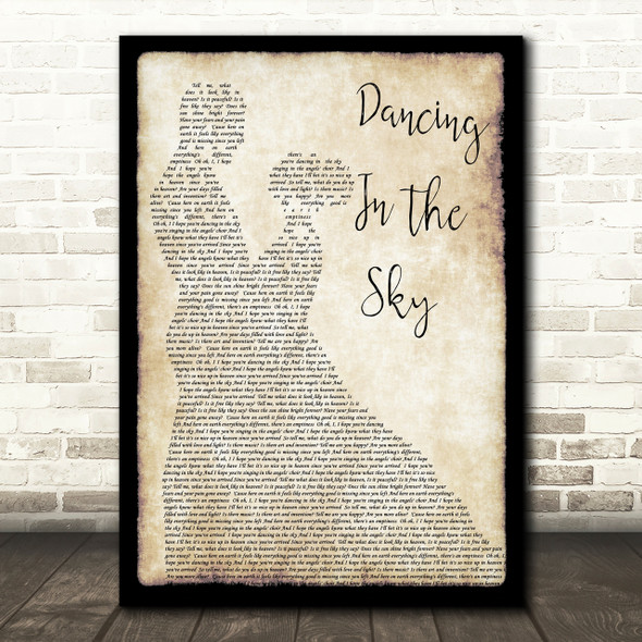 Dani And Lizzy Dancing In The Sky Man Lady Dancing Song Lyric Quote Print