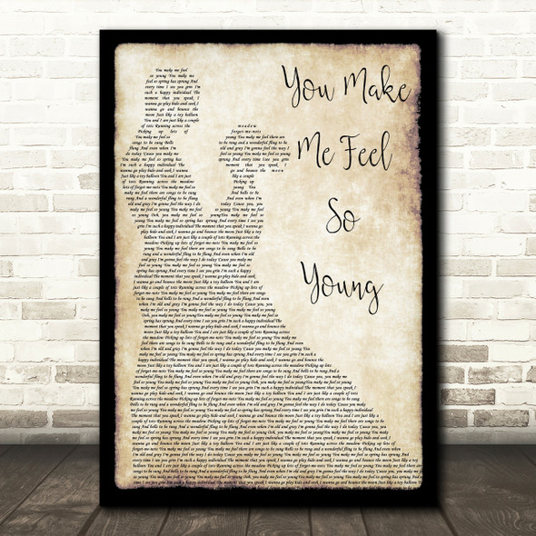 Frank Sinatra You Make Me Feel So Young Song Lyric Man Lady Dancing Quote Print