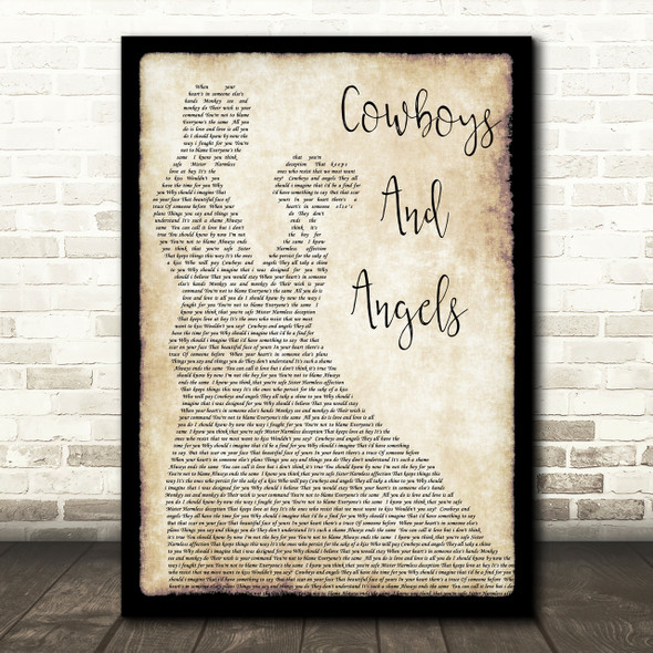 George Michael Cowboys And Angels Man Lady Dancing Song Lyric Quote Print