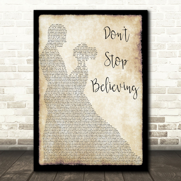 Journey Don't Stop Believing Man Lady Dancing Song Lyric Quote Print