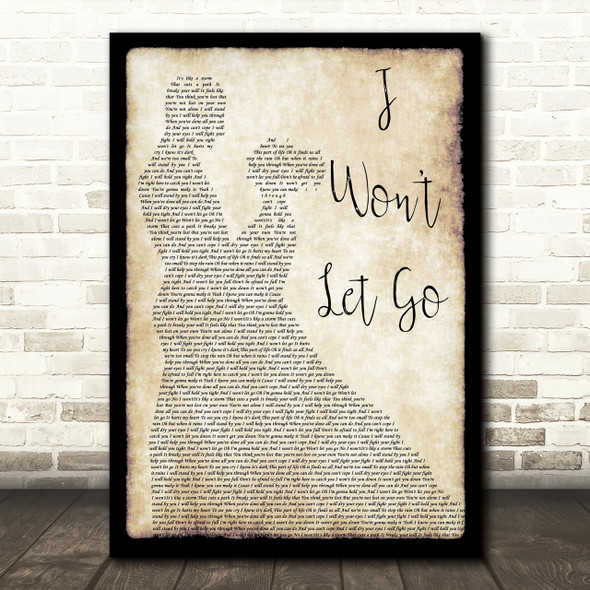 Rascal Flatts I Won't Let Go Song Lyric Man Lady Dancing Quote Print