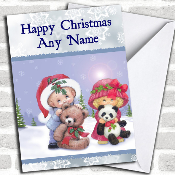 Cute Kids Christmas Card Personalized