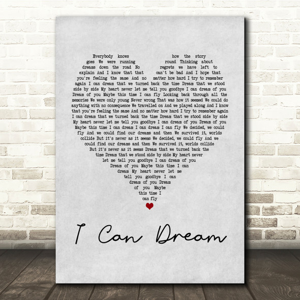 Boyzone I Can Dream Grey Heart Song Lyric Quote Print