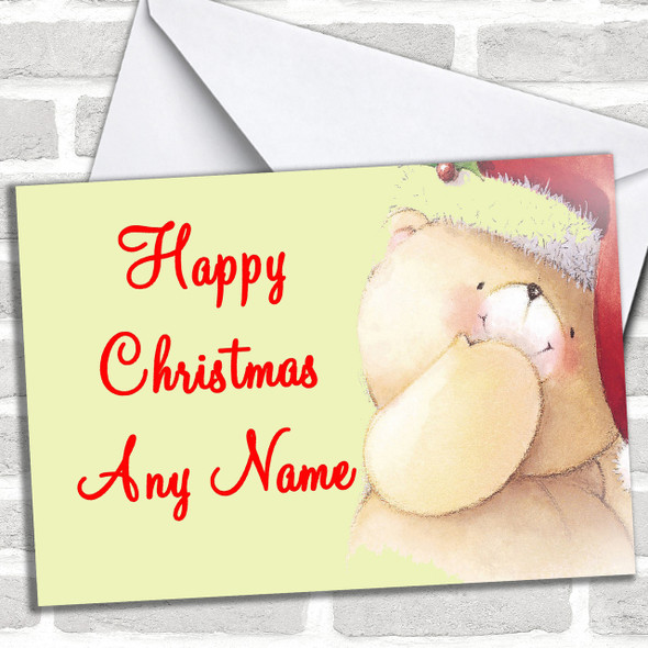 Adorable Bear Christmas Card Personalized