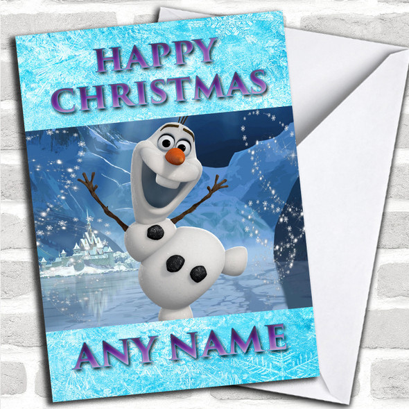 Olaf Frozen Christmas Card Personalized