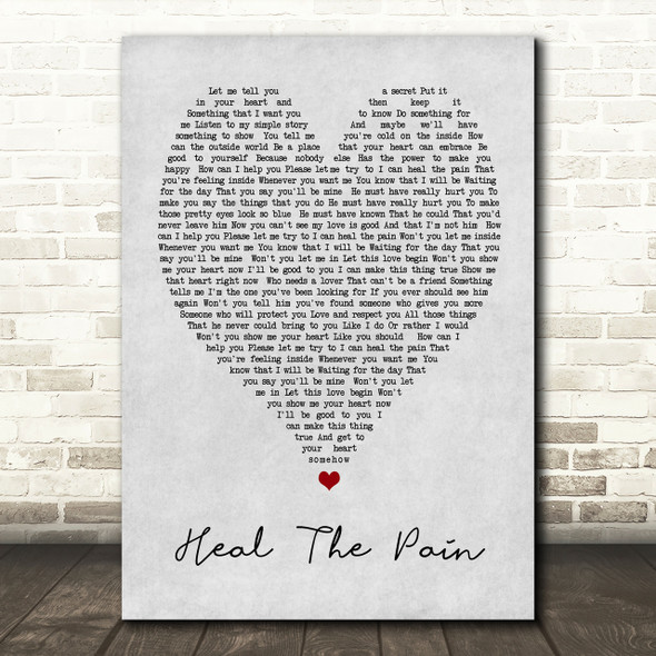 George Michael Heal The Pain Grey Heart Song Lyric Quote Print