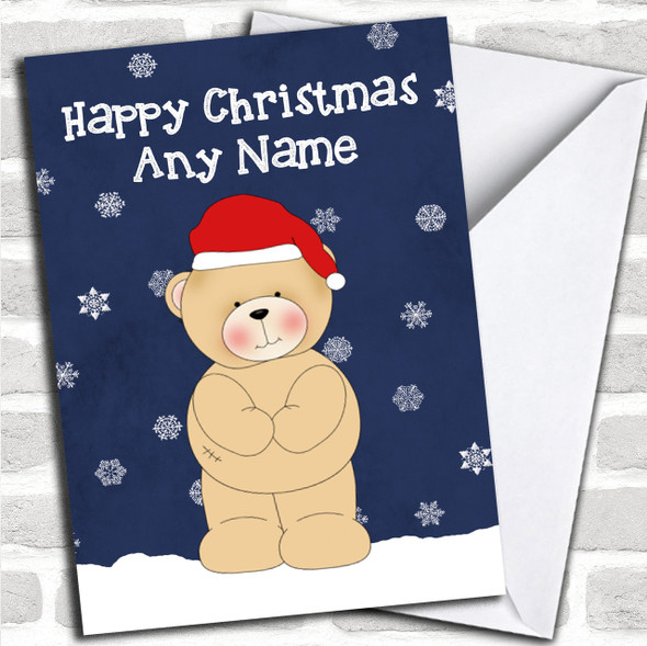 Watercolour Snowy Bear Children's Personalized Christmas Card