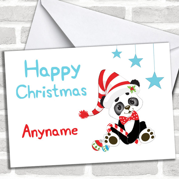 Cute Panda Personalized Christmas Card
