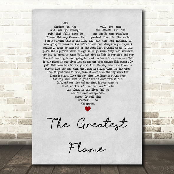 Runrig The Greatest Flame Grey Heart Song Lyric Quote Print
