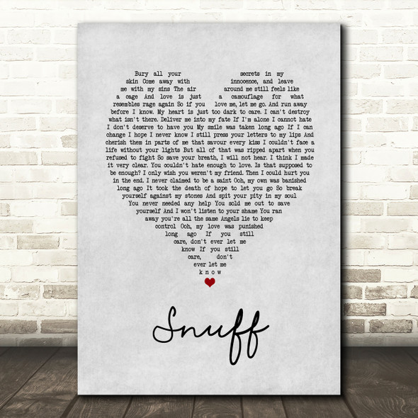 Slipknot Snuff Grey Heart Song Lyric Quote Print