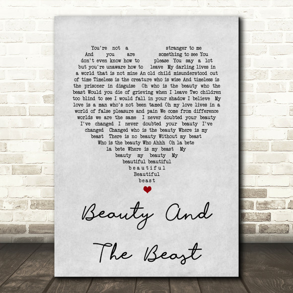 Stevie Nicks Beauty And The Beast Grey Heart Song Lyric Quote Print
