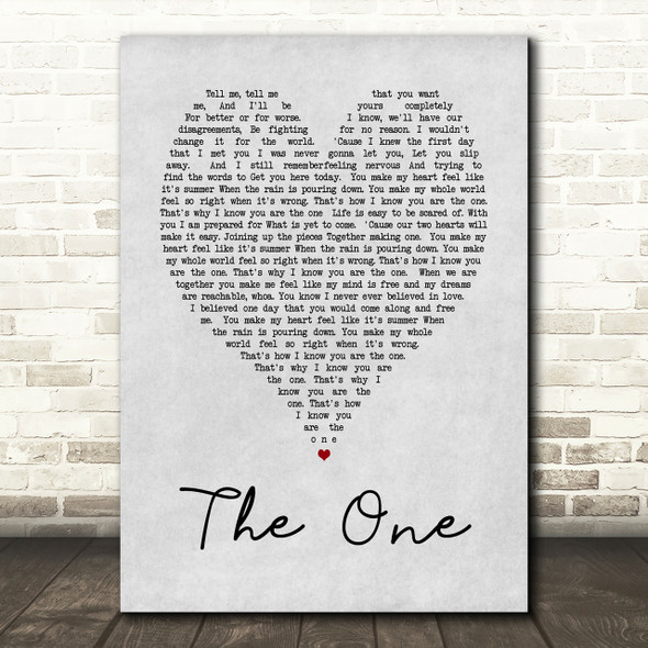 The One Kodaline Grey Heart Song Lyric Quote Print