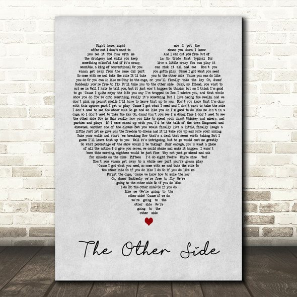 The Other Side The Greatest Showman Grey Heart Song Lyric Quote Print