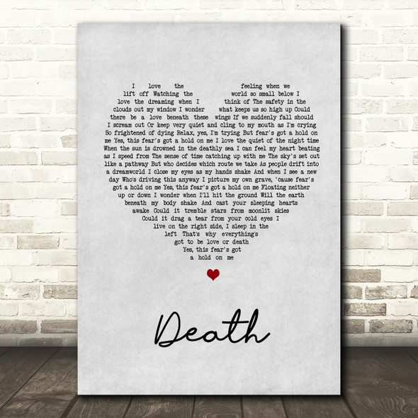 White Lies Death Grey Heart Song Lyric Quote Print