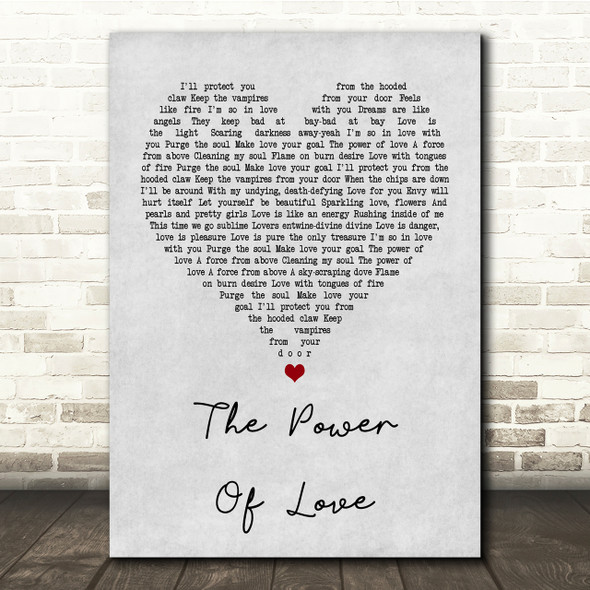 Frankie Goes To Hollywood The Power Of Love Grey Heart Song Lyric Print