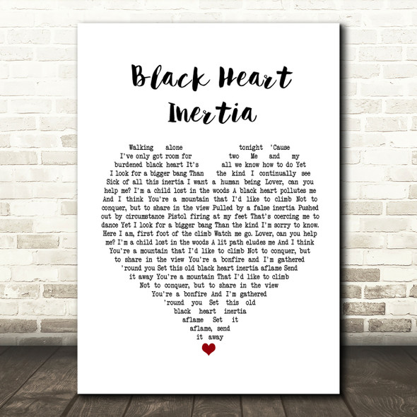 Incubus Black Heart Inertia Heart Song Lyric Quote Print
