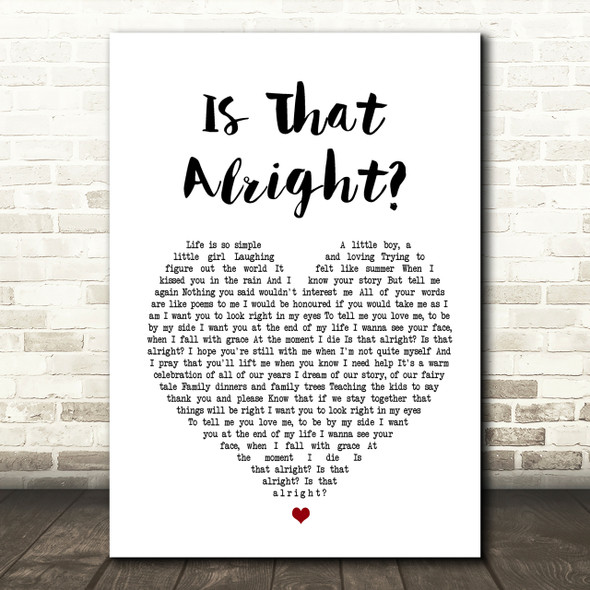 Lady Gaga A Star Is Born Soundtrack Is That Alright Heart Song Lyric Quote Print