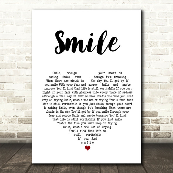 Michael Jackson Smile Heart Song Lyric Quote Print