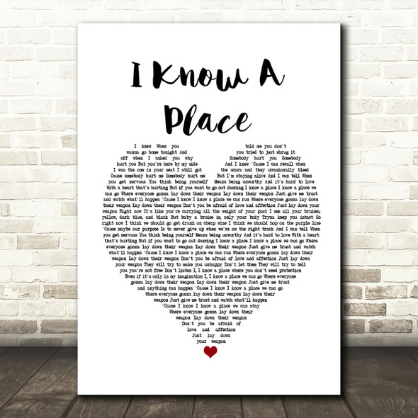 MUNA I Know A Place Heart Song Lyric Quote Print