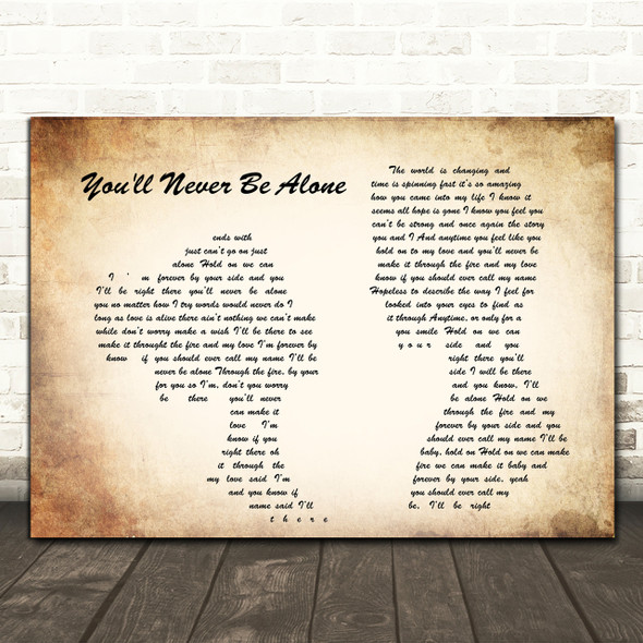 Anastacia You'll Never Be Alone Man Lady Couple Song Lyric Quote Print