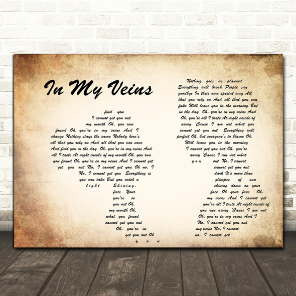 Andrew Belle In My Veins Man Lady Couple Song Lyric Quote Print