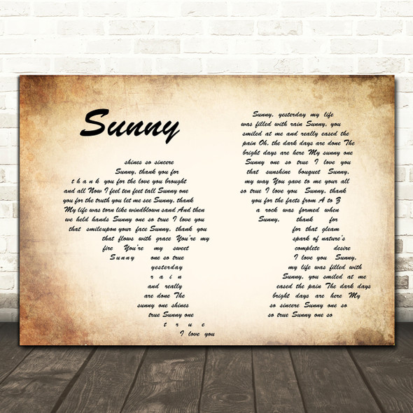 Bobby Hebb Sunny Man Lady Couple Song Lyric Quote Print
