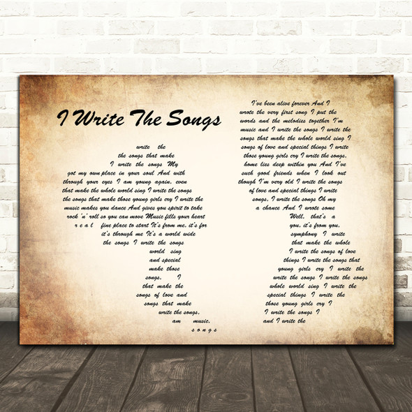 David Cassidy I Write The Songs Man Lady Couple Song Lyric Quote Print