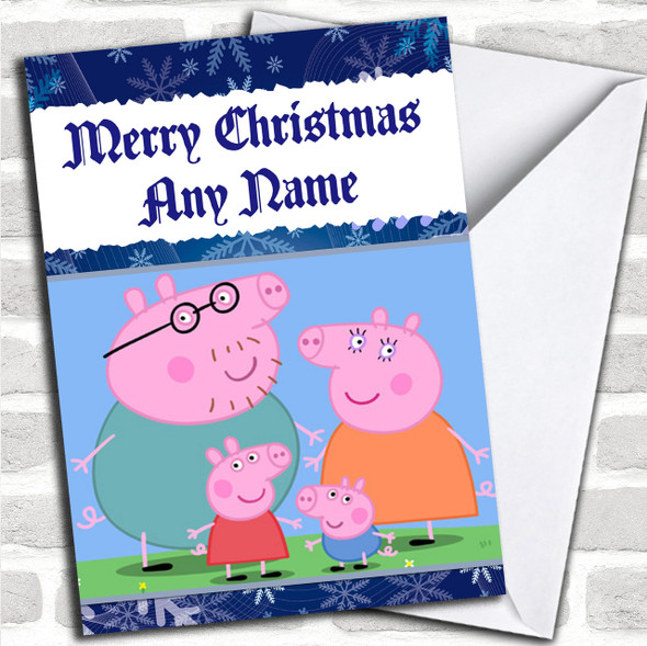 Peppa Pig Blue Personalized Christmas Card