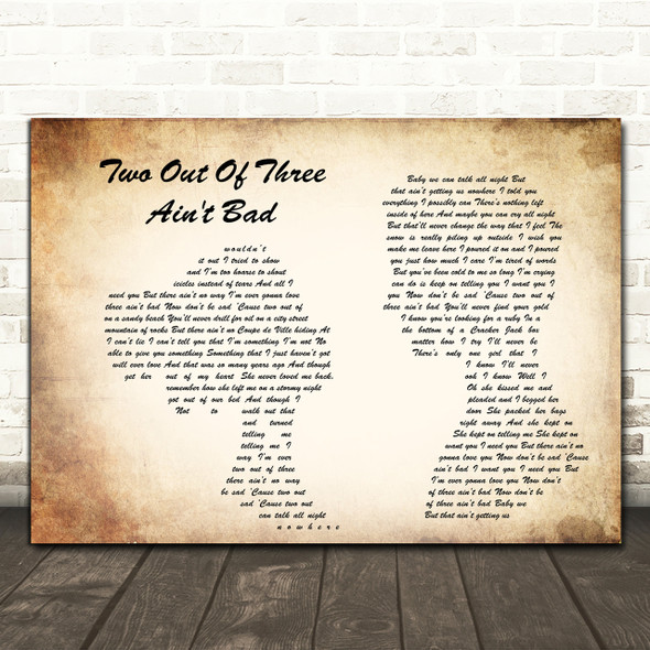 Meat Loaf Two Out Of Three Ain't Bad Man Lady Couple Song Lyric Quote Print