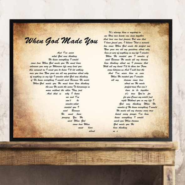 Newsong When God Made You Man Lady Couple Song Lyric Quote Print