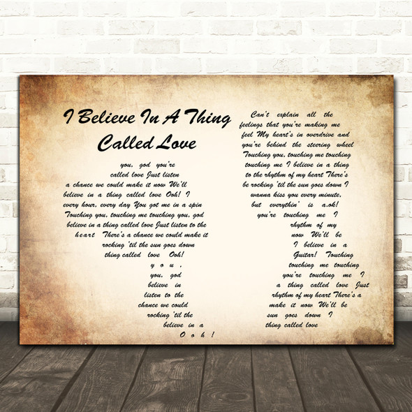 The Darkness I Believe In A Thing Called Love Man Lady Couple Song Lyric Print