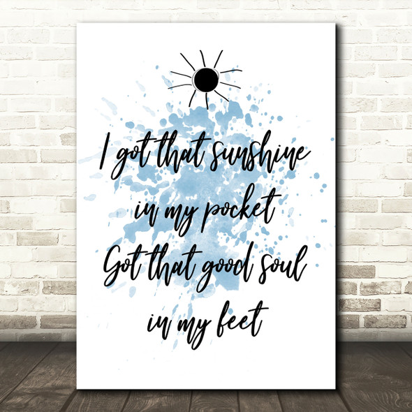 Blue Can't Stop The Feeling Justin Timberlake Song Lyric Quote Print