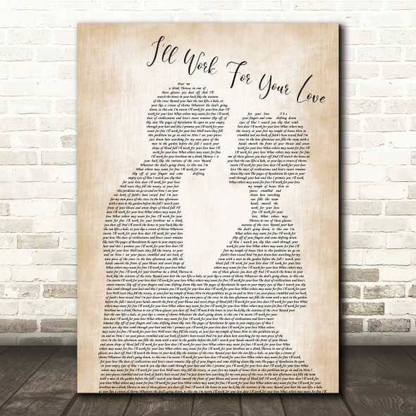 Bruce Springsteen I'll Work For Your Love Man Lady Bride Groom Song Lyric Print