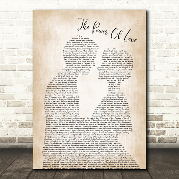 Celine Dione The Power Of Love Man Lady Bride Groom Wedding Song Lyric Quote Print