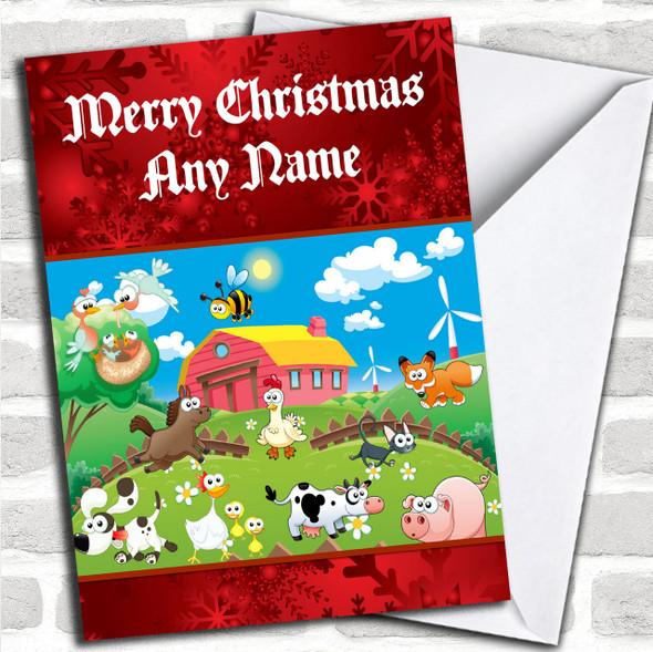 Farm Animals Children's Personalized Christmas Card