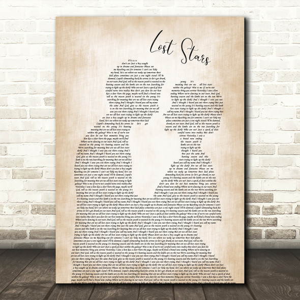 Adam Levine Lost Stars Man Lady Bride Groom Wedding Song Lyric Quote Print