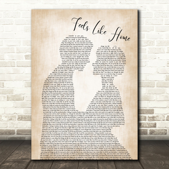 Chantal Kreviazuk Feels Like Home Man Lady Bride Groom Wedding Song Lyric Print