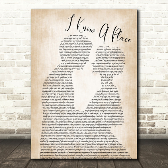 MUNA I Know A Place Man Lady Bride Groom Wedding Song Lyric Quote Print