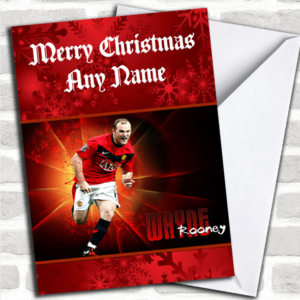 Red Wayne Rooney Personalized  Christmas Card